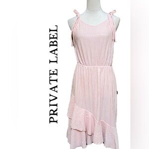 Private Label Light Pink Tie-Shoulder Mini Dress